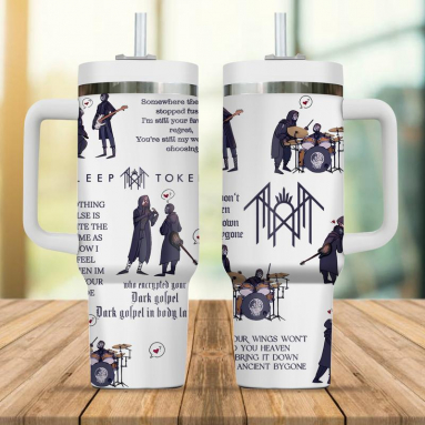 Meme Funny Sleep Token Band Tumbler  HG 40 Oz 30 oz Trendy Water Bottled with Handle  Water Bottles