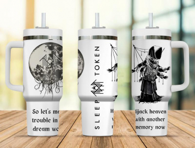 Lyrics Sleep Token  40oz Tumbler  HG Aesthetic Travel Cup  Fits Car Holder Drinkware