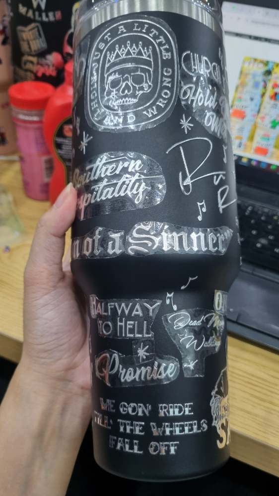 Country Music Jelly Roll Laser Engraved  Custom Stanley Quencher HG 30oz or 40oz Engraved  Stainless Steel Tumbler With Handle