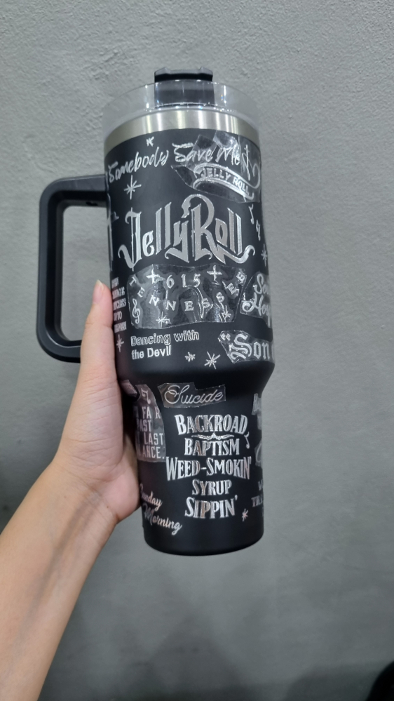 Country Music Jelly Roll Laser Engraved  Custom Stanley Quencher HG 30oz or 40oz Engraved  Stainless Steel Tumbler With Handle