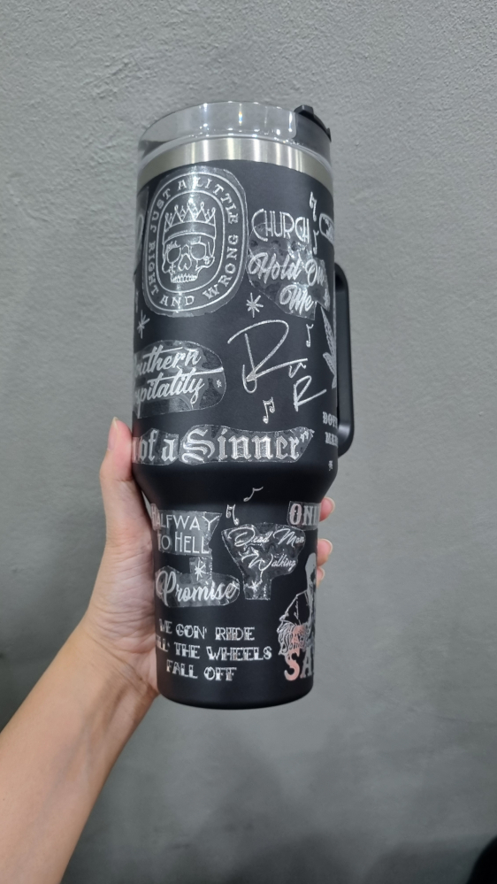 Country Music Jelly Roll Laser Engraved  Custom Stanley Quencher HG 30oz or 40oz Engraved  Stainless Steel Tumbler With Handle
