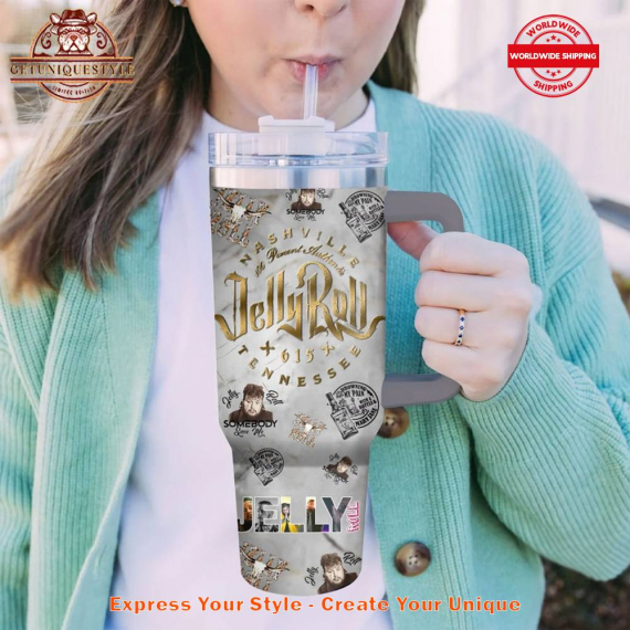 Jelly Roll The Beautifully Broken Tour 40oz   30oz or 40oz Stainless Steel Tumbler With Handle HG