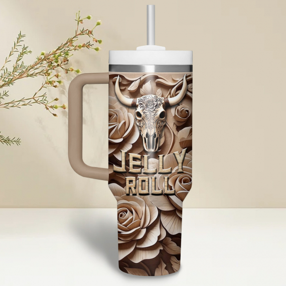 Jelly Roll Music Custom Stanley Quencher 30oz or 40oz Stainless Steel Tumbler With Handle HG