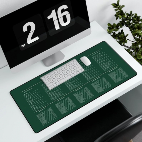 Excel Shortcuts keyboard mouse mat, Windows Shortcuts cheat sheet mouse pad, Word Shortcuts, Employee Gifts, computer accessories desk mats HG