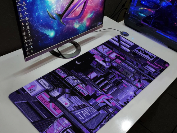 Purple Japanese Anime Mouse Mat Large Gaming Pad For Mouse and Keyboard Mouse Mat Pad QDH