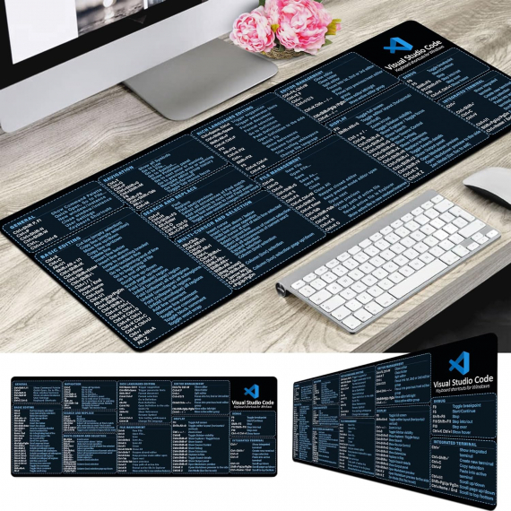 Visual Studio Code Shortcuts Mouse mat Mouse Pad, Office Supplies Keyboard tips gifts for beginner photographers gifts HG