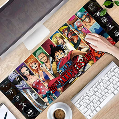 One Piece 25 Years Anniversary Anime Mouse pad, Pirate Decor Long Mouse pad Gaming, Kawaii Pirate Accessories  Anime Desk mat, Gamer Mouse pad, A HG