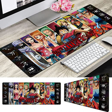 One Piece 25 Years Anniversary Anime Mouse pad, Pirate Decor Long Mouse pad Gaming, Kawaii Pirate Accessories  Anime Desk mat, Gamer Mouse pad, A HG