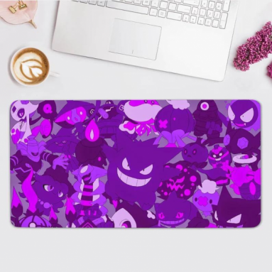 Ghost Gengar Mousepads, Desk Mat Protector,Cute Mouse Pad, Kawaii Desk Pad Protector,Anime Laptop Keyboard Play Mat,Gift for Girlfriend