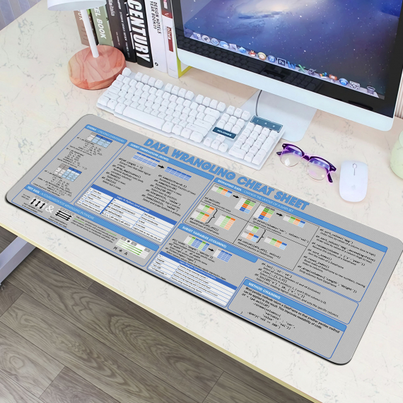 Data Wrangling Cheat Sheet Data Wrangling Mouse Mat Mousepad Data Wrangling Desk Mat QDH