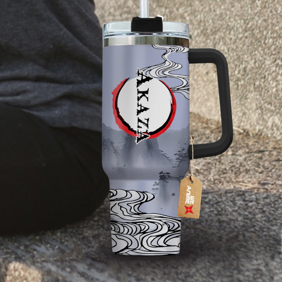 Akaza Kimestu no Yaiba Demon Slayer  Anime Custom Quencher 30oz or 40oz Stainless Steel Tumbler With Handle HG