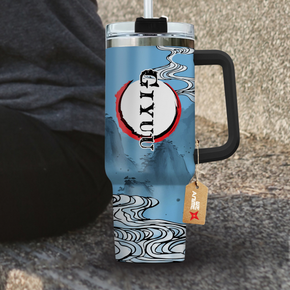Giyu Tomioka Kimestu no Yaiba Demon Slayer  Anime Custom Quencher 30oz or 40oz Stainless Steel Tumbler With Handle HG