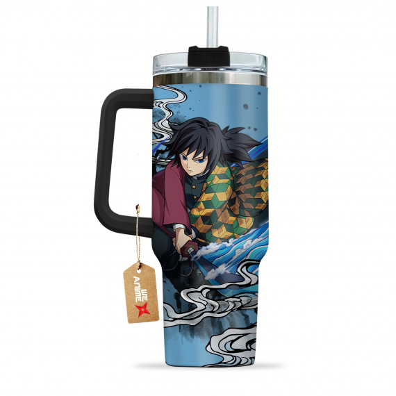 Giyu Tomioka Kimestu no Yaiba Demon Slayer  Anime Custom Quencher 30oz or 40oz Stainless Steel Tumbler With Handle HG