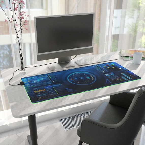 Trekkie Trekker Sci-fi Control Console Display Gaming RGB Mousepad Led Gaming Computer Accessories HG