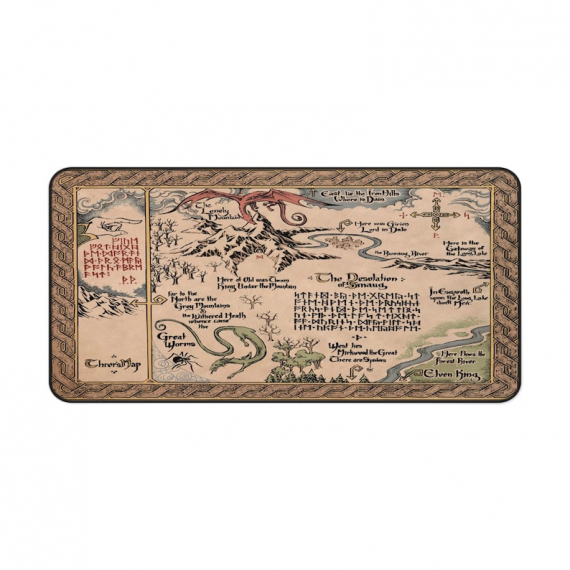 LOTR Middle Earth Map Mousepad | The Hobbit Map Desk Mat | Gift For Gamer | Mothers Day HG Gift