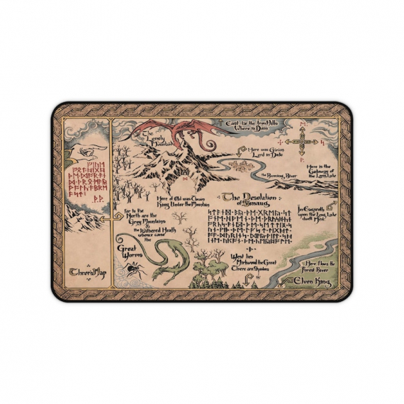 LOTR Middle Earth Map Mousepad | The Hobbit Map Desk Mat | Gift For Gamer | Mothers Day HG Gift