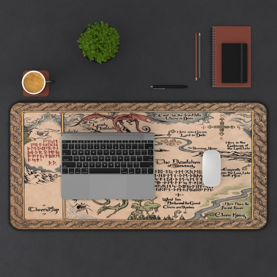 LOTR Middle Earth Map Mousepad | The Hobbit Map Desk Mat | Gift For Gamer | Mothers Day HG Gift