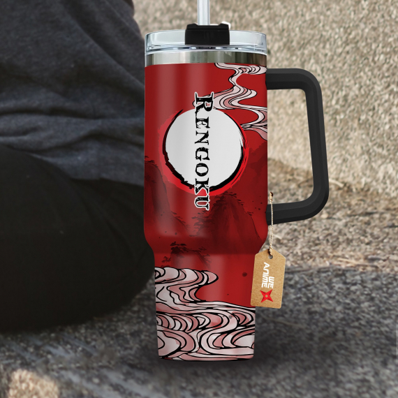 Kyojuro Rengoku Kimestu no Yaiba Demon Slayer  Anime Custom Quencher 30oz or 40oz Stainless Steel Tumbler With Handle HG