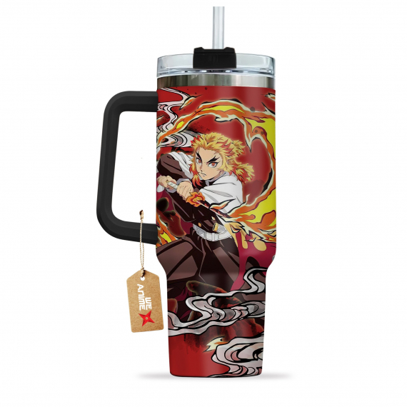Kyojuro Rengoku Kimestu no Yaiba Demon Slayer  Anime Custom Quencher 30oz or 40oz Stainless Steel Tumbler With Handle HG