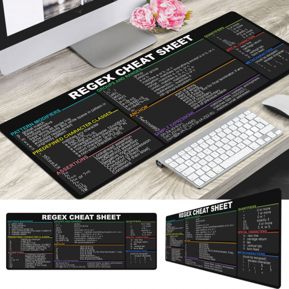 Regex Cheat sheet Desk Mat for Sys Admin, Developer, Programmer, IT Admin Mouse Pad HG Mouse mat