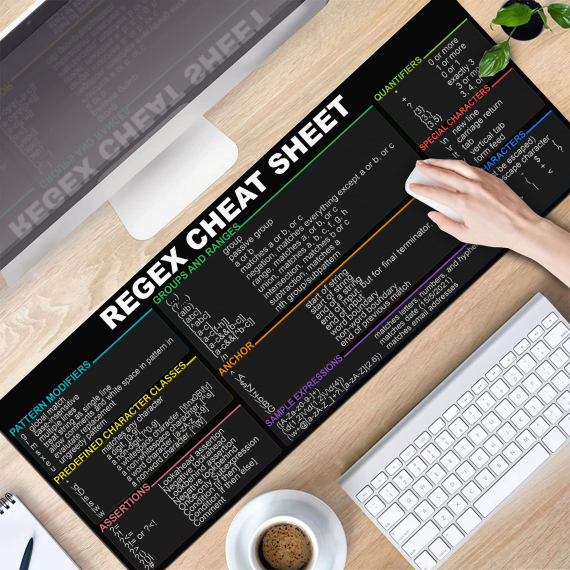 Regex Cheat sheet Desk Mat for Sys Admin, Developer, Programmer, IT Admin Mouse Pad HG Mouse mat