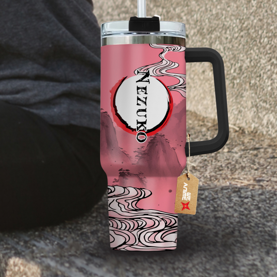 Nezuko Kamado Kimestu no Yaiba Demon Slayer  Anime Custom Quencher 30oz or 40oz Stainless Steel Tumbler With Handle HG