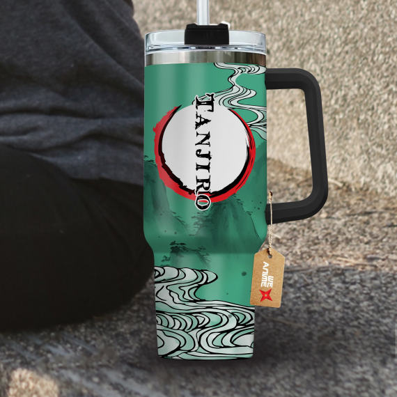 Tanjiro Kamado Kimestu no Yaiba Demon Slayer  Anime Custom Quencher 30oz or 40oz Stainless Steel Tumbler With Handle HG