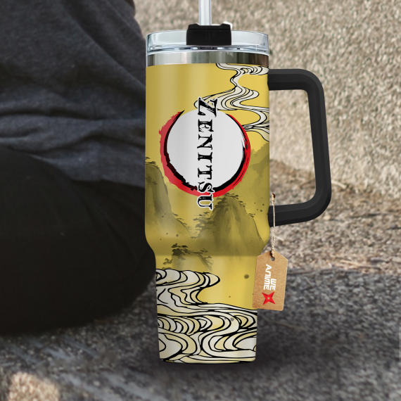 Zenitsu Agatsuma Kimestu no Yaiba Demon Slayer  Anime Custom Quencher 30oz or 40oz Stainless Steel Tumbler With Handle HG