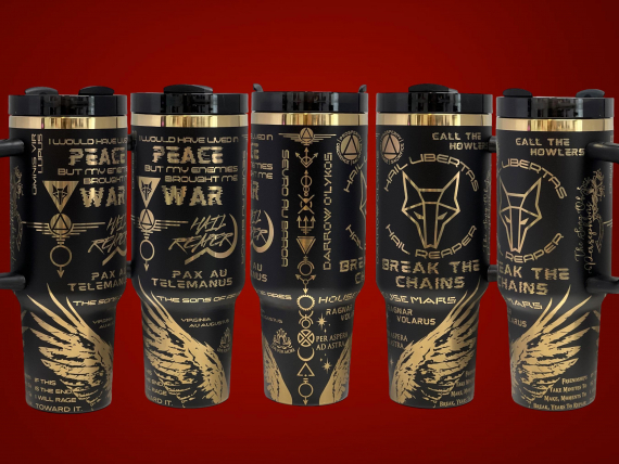 Red Rising Howler themed 40oz Tumbler, Laser Engraved, Book Club Merch, HFN Booktok, Sci-Fi Series