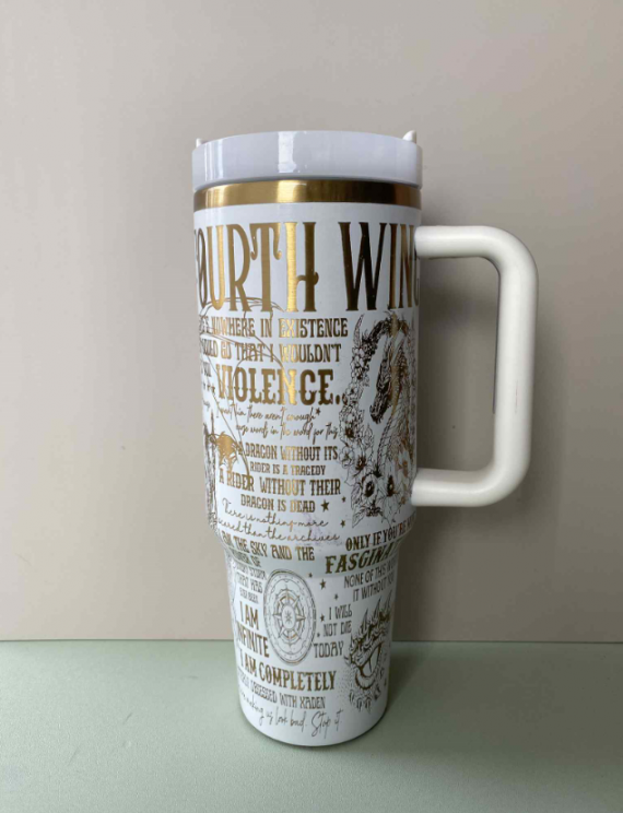 Fourth Wing Engraved Tumbler | Basgiath 40oz HFN Tumbler | Dragon | Fantasy Romance
