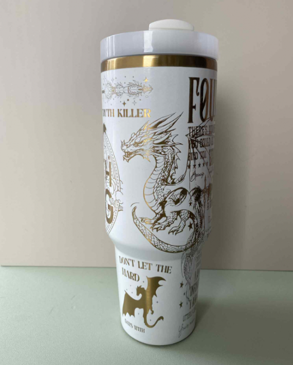 Fourth Wing Engraved Tumbler | Basgiath 40oz HFN Tumbler | Dragon | Fantasy Romance
