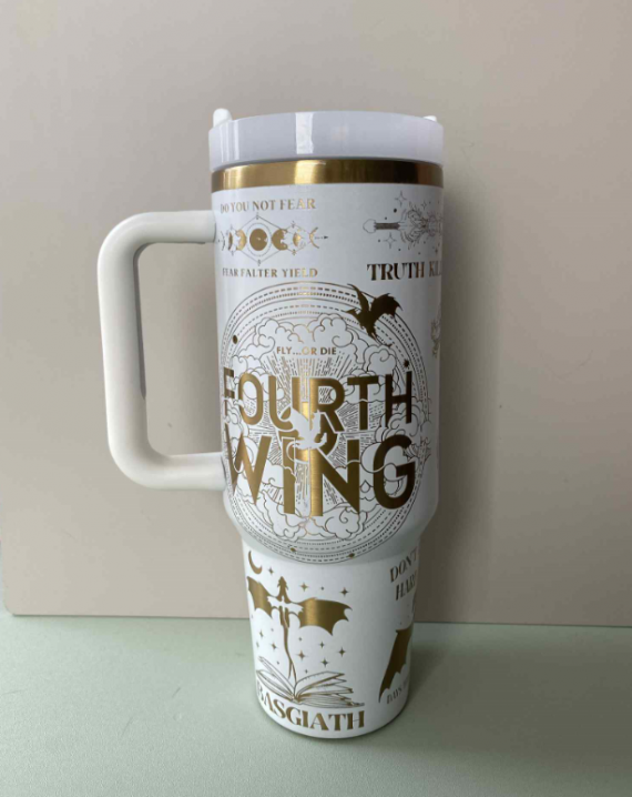 Fourth Wing Engraved Tumbler | Basgiath 40oz HFN Tumbler | Dragon | Fantasy Romance