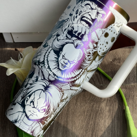 Ghostface Scream Horror Halloween 40oz Tumbler, Nightmare Coffee Engraved 40oz Tumbler HFN