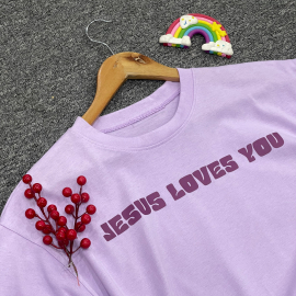 Jesus Loves You Unisex Tshirt Gift for her Purple Tee